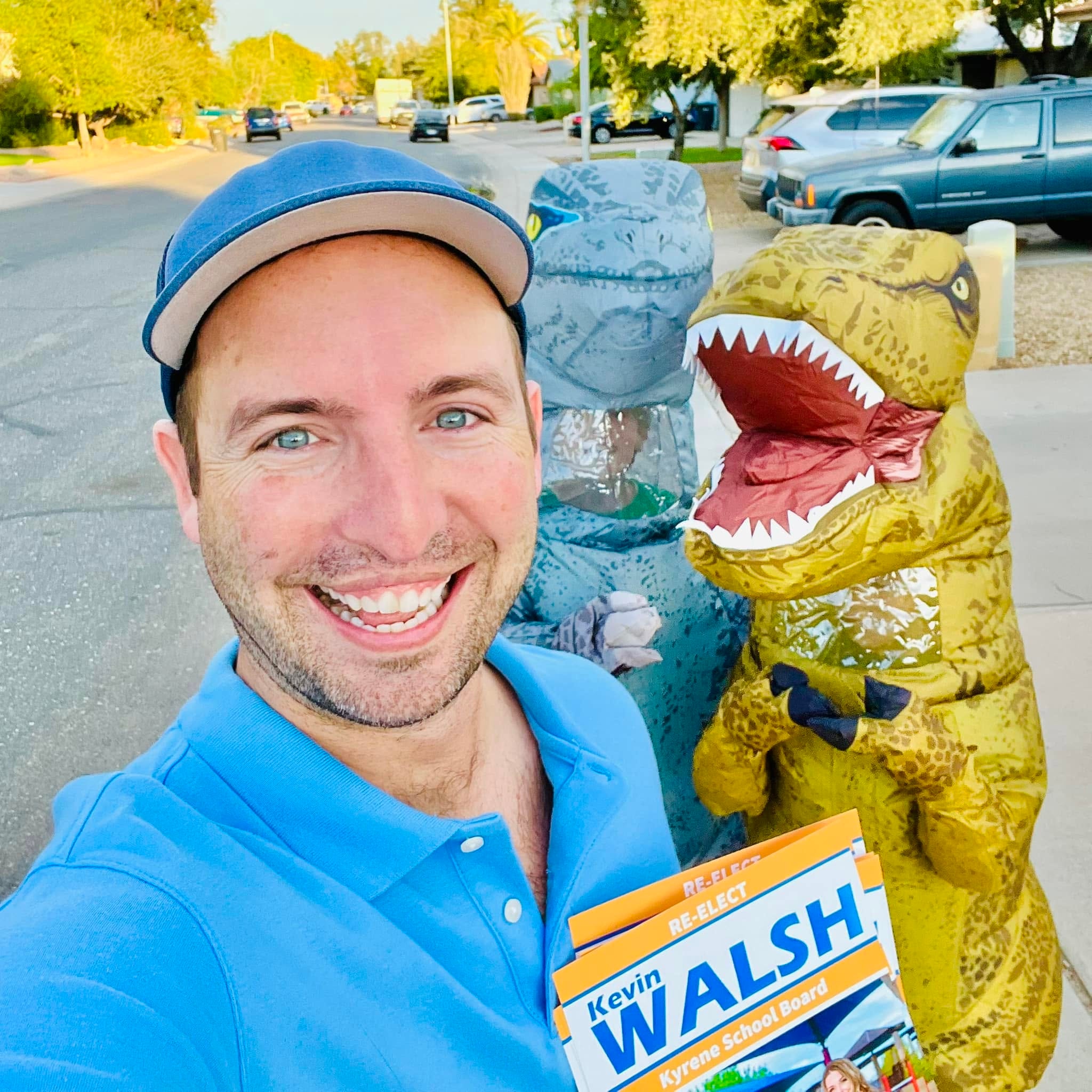 Kevin canvassing the neighborhood for the campaign