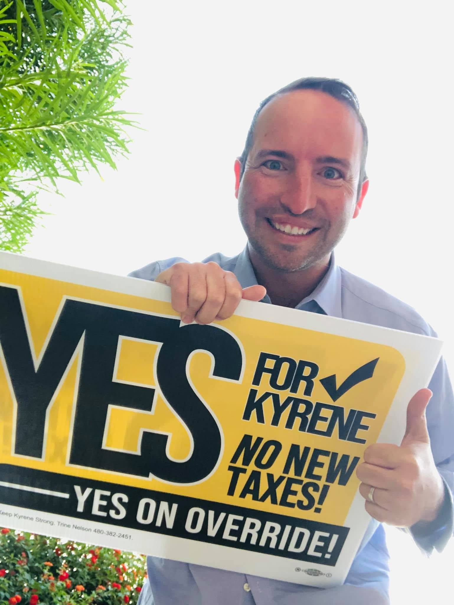 Kevin supporting the Yes for Kyrene override